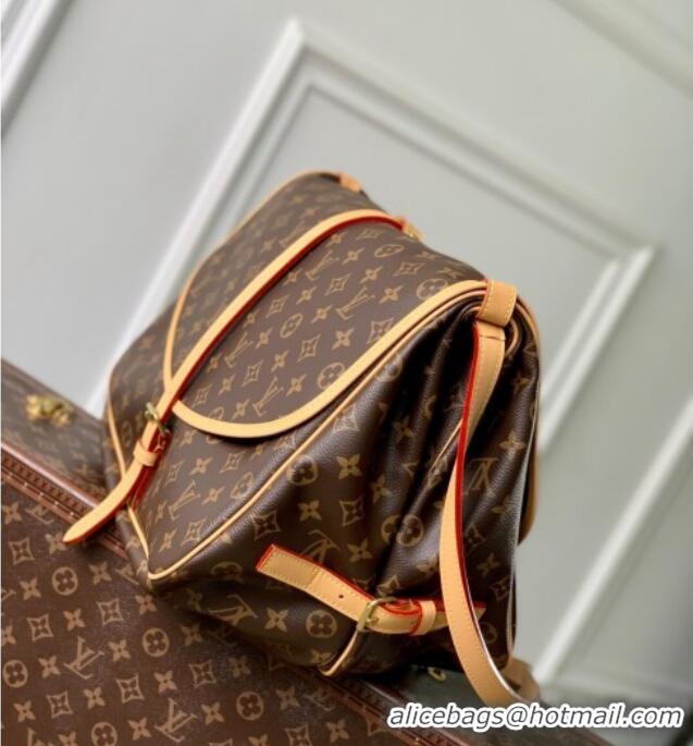Promotional Louis Vuitton Saumur Medium Bag in Classic Monogram Canvas M42254 Nude 2025