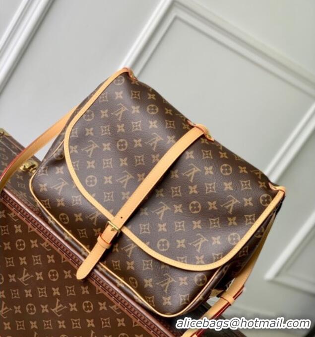 Promotional Louis Vuitton Saumur Medium Bag in Classic Monogram Canvas M42254 Nude 2025