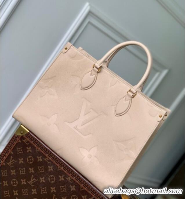 Promotional Louis Vuitton OnTheGo MM Tote Bag in Monogram Leather M14255 Nude 2025
