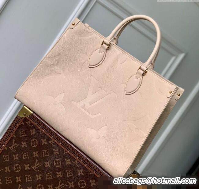 Promotional Louis Vuitton OnTheGo MM Tote Bag in Monogram Leather M14255 Nude 2025