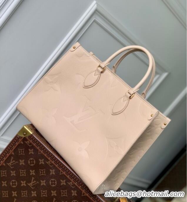 Promotional Louis Vuitton OnTheGo MM Tote Bag in Monogram Leather M14255 Nude 2025