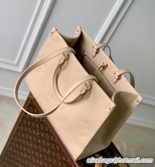 Promotional Louis Vuitton OnTheGo MM Tote Bag in Monogram Leather M14255 Nude 2025
