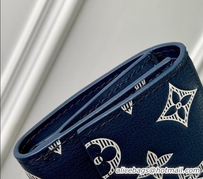 Best Quality Louis Vuitton Victor Wallet in Monogram Shadow Leather M12635 Ink Blue/White 2025