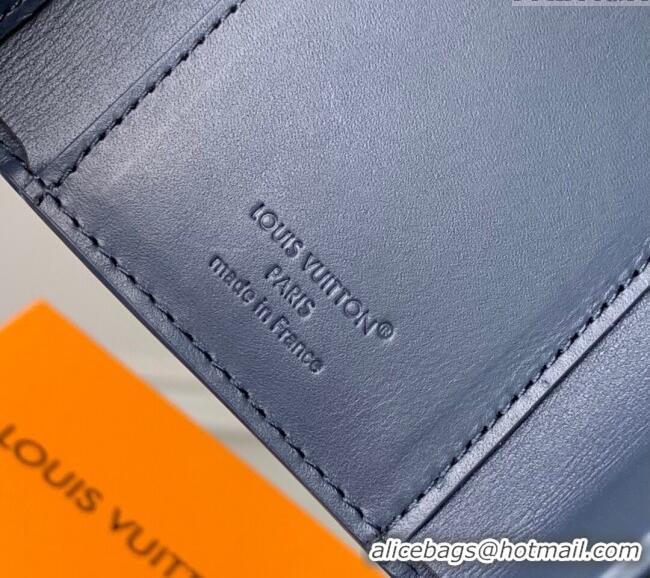 Best Quality Louis Vuitton Victor Wallet in Monogram Shadow Leather M12635 Ink Blue/White 2025