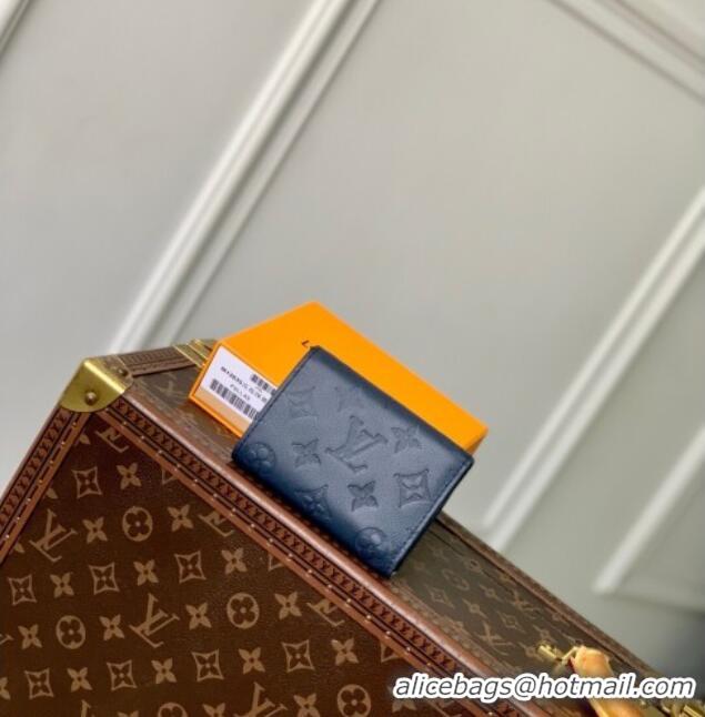 Buy Discount Louis Vuitton Victor Wallet in Monogram Shadow Leather M12635 Navy Blue 2025
