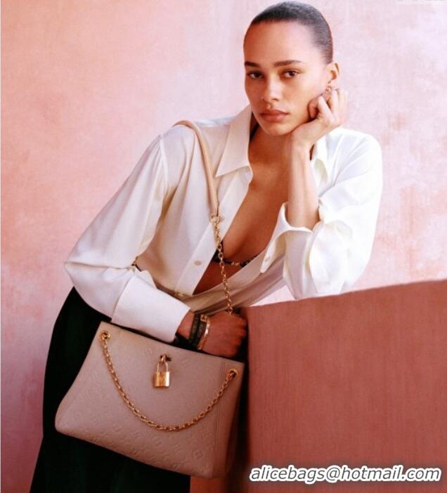 Luxury Cheap Louis Vuitton Anytime MM Tote Bag in Monogram Leather M14324 Grey 2025