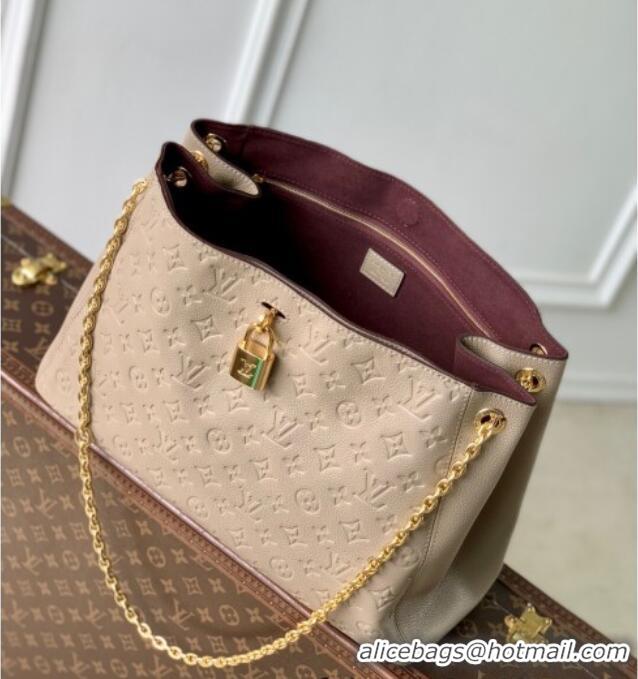 Luxury Cheap Louis Vuitton Anytime MM Tote Bag in Monogram Leather M14324 Grey 2025