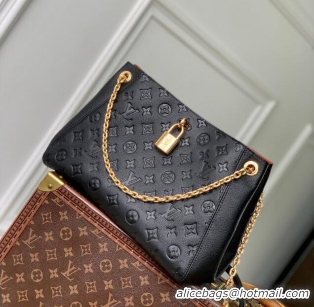 Luxury Cheap Louis Vuitton Anytime PM Tote Bag in Monogram Leather M14414 Black 2025