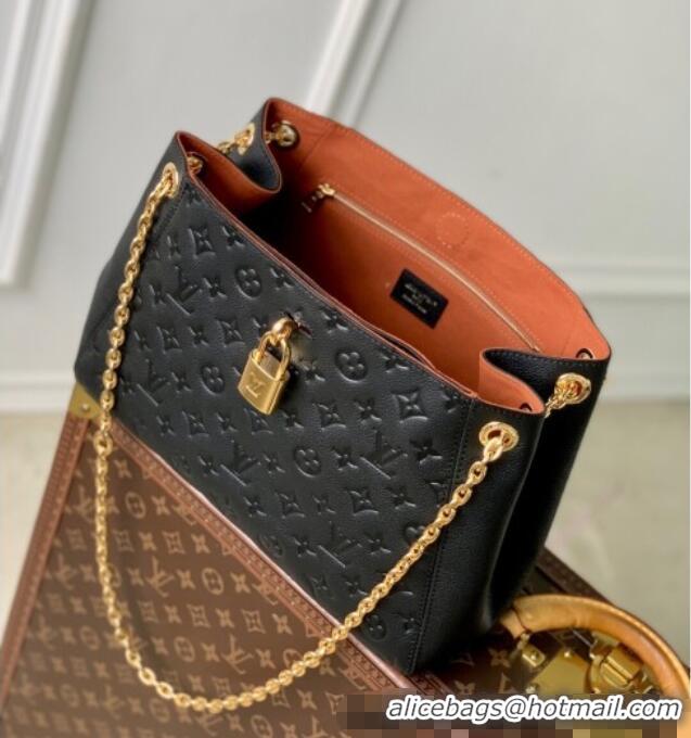 Luxury Cheap Louis Vuitton Anytime PM Tote Bag in Monogram Leather M14414 Black 2025