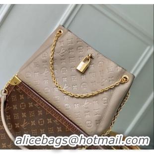 Top Design Louis Vuitton Anytime PM Tote Bag in Monogram Leather M14414 Grey 2025