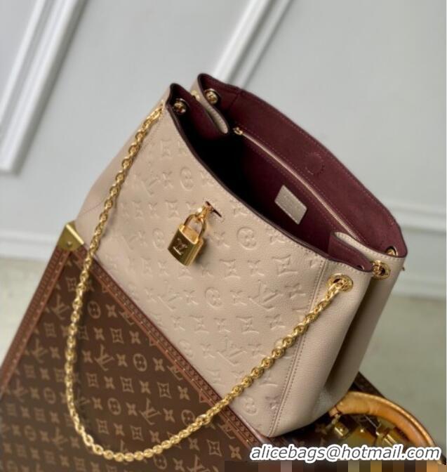 Top Design Louis Vuitton Anytime PM Tote Bag in Monogram Leather M14414 Grey 2025
