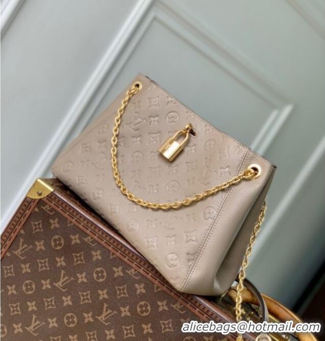 Top Design Louis Vuitton Anytime PM Tote Bag in Monogram Leather M14414 Grey 2025