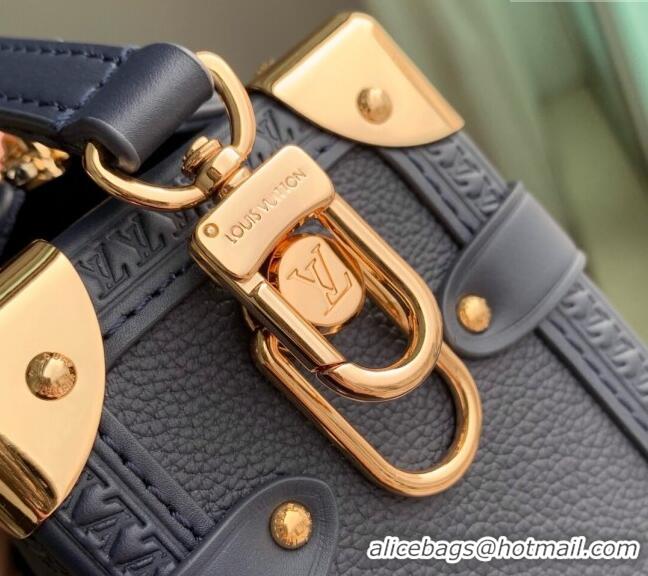 Top Quality Louis Vuitton Side Trunk MM Bag in Calfskin leather M15226 Navy Blue 2025