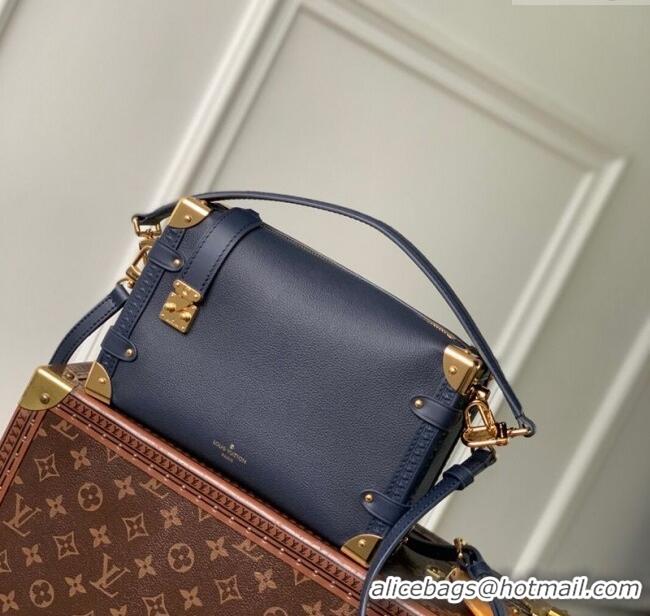 Top Quality Louis Vuitton Side Trunk MM Bag in Calfskin leather M15226 Navy Blue 2025