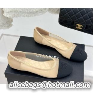 Best Price Chanel Mesh & Grosgrain Ballerina Beige 050906