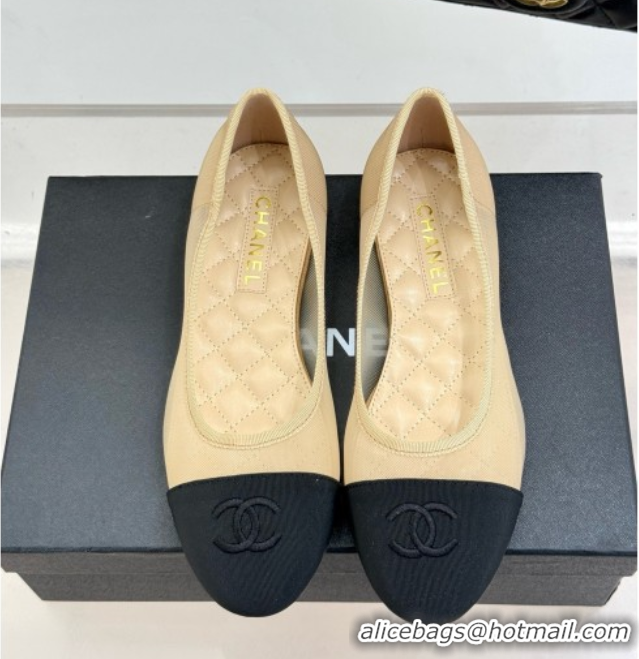 Best Price Chanel Mesh & Grosgrain Ballerina Beige 050906