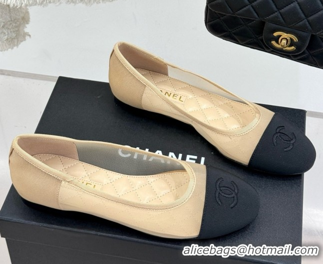 Best Price Chanel Mesh & Grosgrain Ballerina Beige 050906