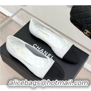 Low Cost Chanel Mesh & Grosgrain Ballerina White 050908