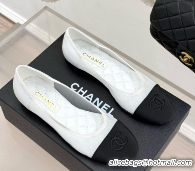 Low Cost Chanel Mesh & Grosgrain Ballerina White 050908