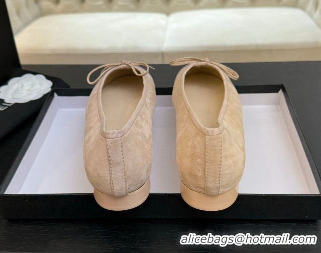 Pretty Style Chanel Suede & Grosgrain Ballerina Beige/Pink 5050914