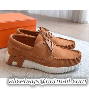 Purchase Hermes Ketch Sneakers in Suede Brown 0419061