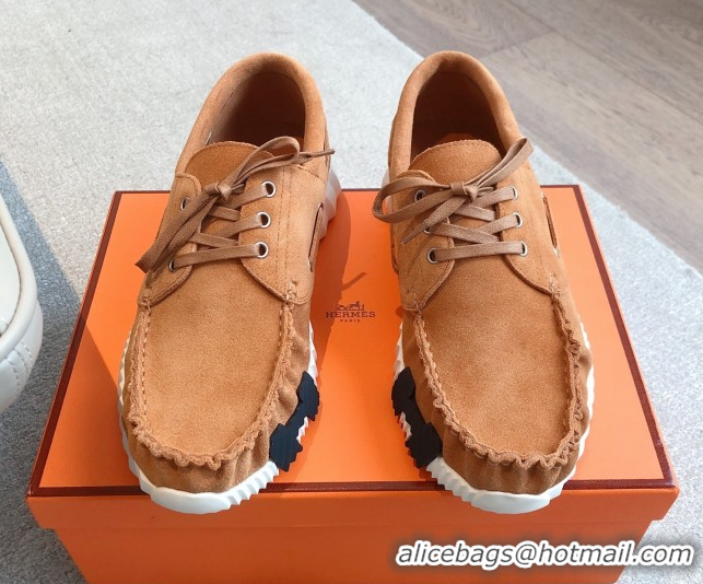 Purchase Hermes Ketch Sneakers in Suede Brown 0419061