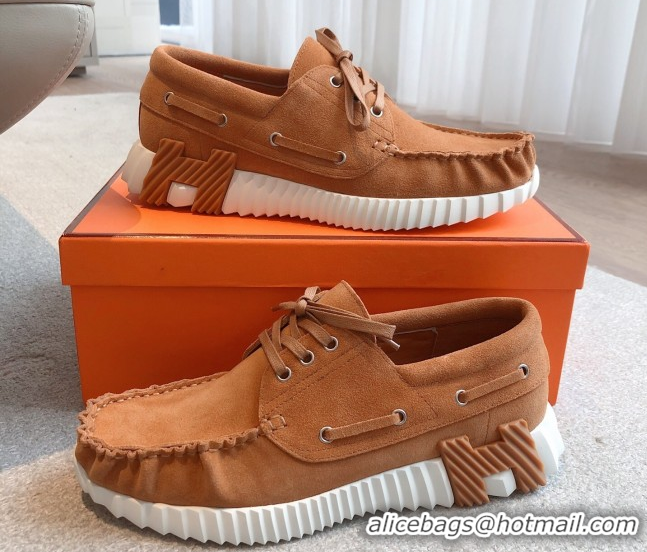 Purchase Hermes Ketch Sneakers in Suede Brown 0419061
