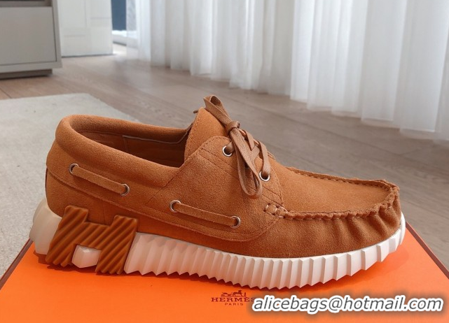 Purchase Hermes Ketch Sneakers in Suede Brown 0419061