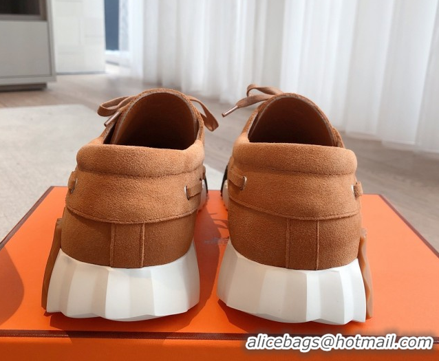 Purchase Hermes Ketch Sneakers in Suede Brown 0419061