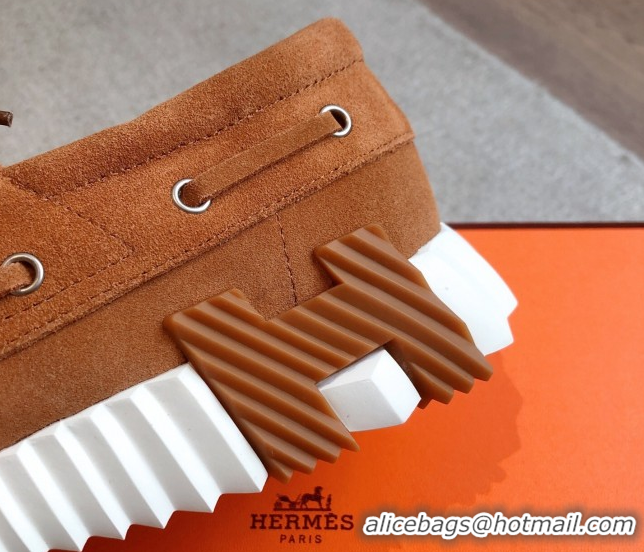 Purchase Hermes Ketch Sneakers in Suede Brown 0419061