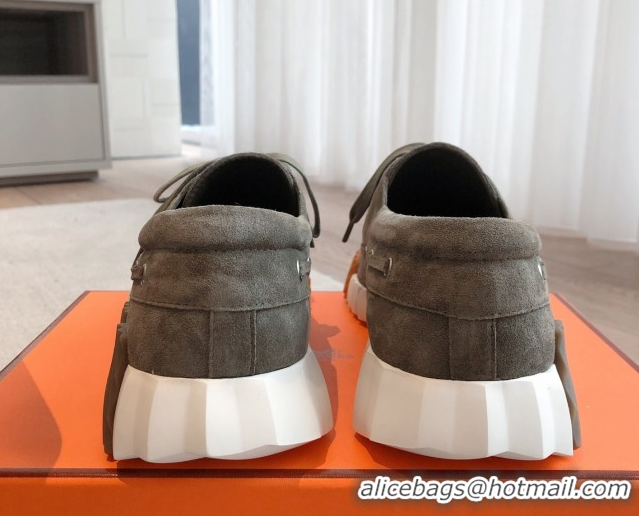 Top Design Hermes Ketch Sneakers in Suede Green 0419064