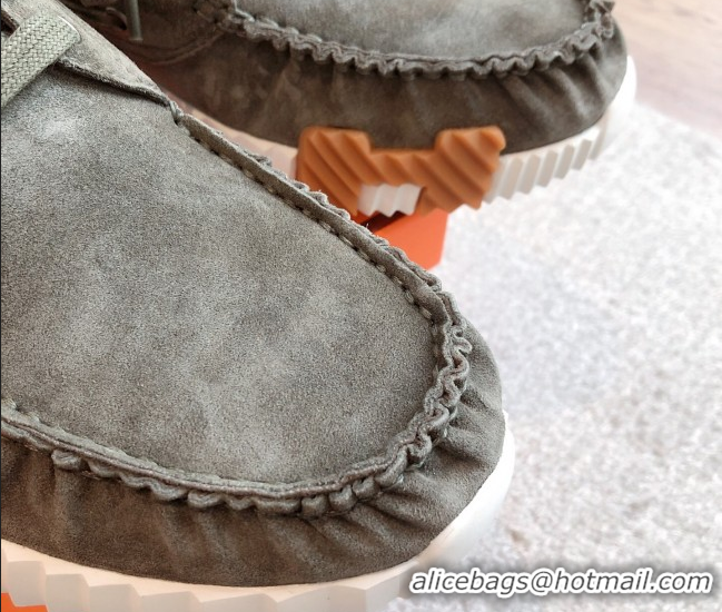 Top Design Hermes Ketch Sneakers in Suede Green 0419064