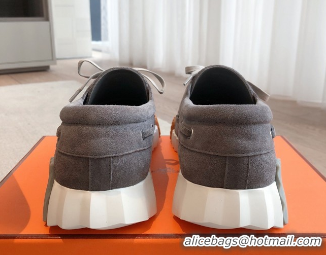 Good Product Hermes Ketch Sneakers in Suede Dark Grey 0419065