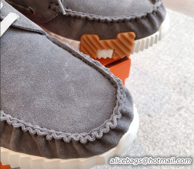 Good Product Hermes Ketch Sneakers in Suede Dark Grey 0419065