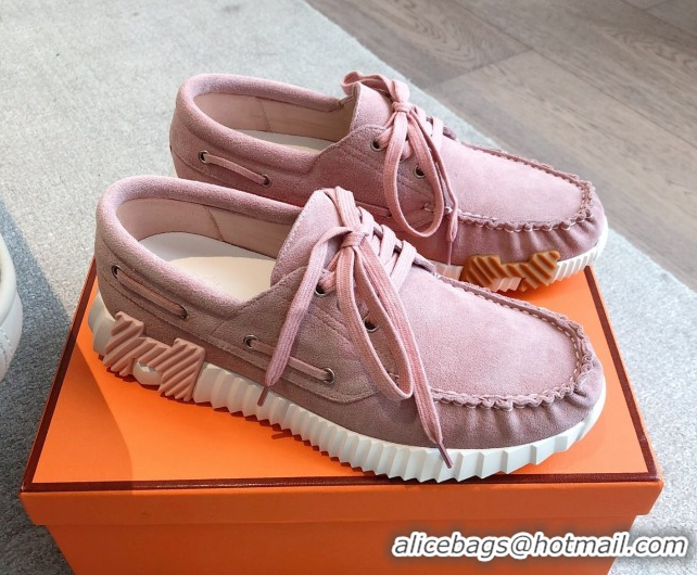 Durable Hermes Ketch Sneakers in Suede Pink 0419066