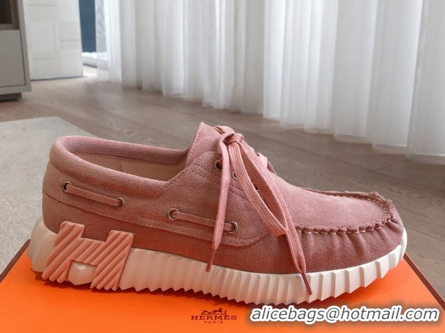 Durable Hermes Ketch Sneakers in Suede Pink 0419066