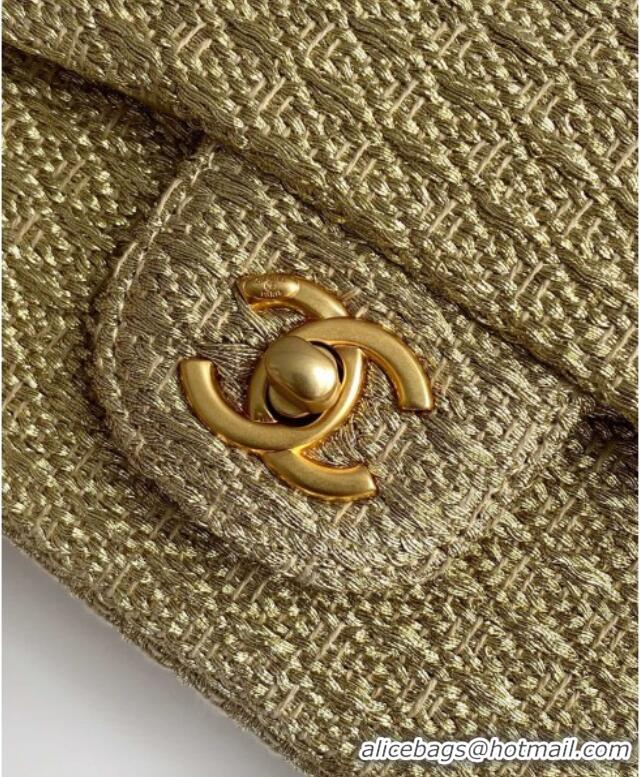 Shop Promotional Chanel Braided Lurex & Gold-Tone Metal Flap Bag AS5279 Gold 2025