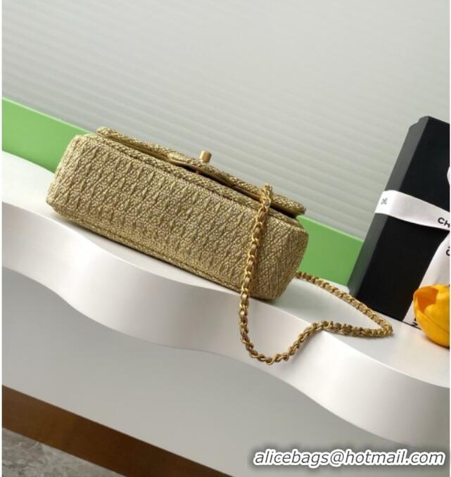 Shop Promotional Chanel Braided Lurex & Gold-Tone Metal Flap Bag AS5279 Gold 2025