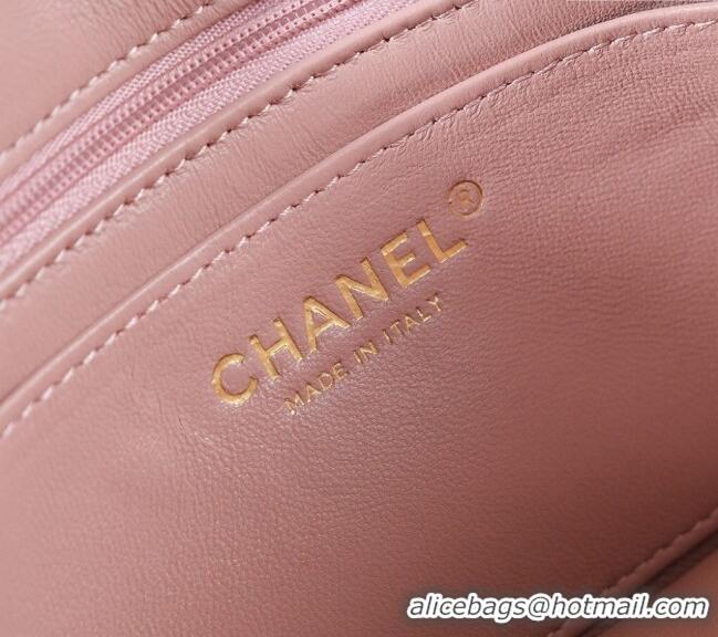 Top Grade Chanel Suede & Braided Calfskin Mini Flap Bag AS4797 Light Pink 2025