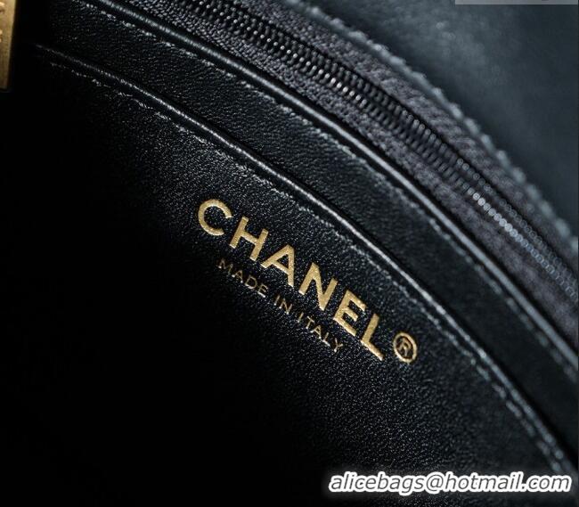 Top Grade Chanel Braided Calfskin Leather Mini Flap Bag AS4797 Black 2025