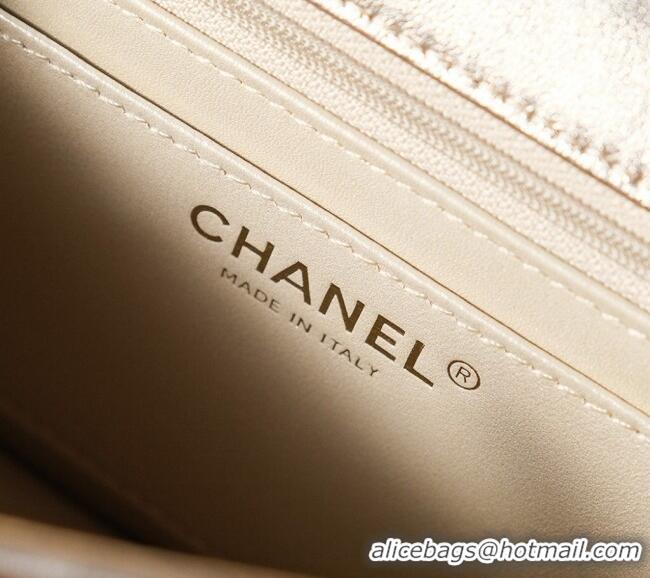 Best Price Chanel Metallized Braided Calfskin Mini Flap Bag AS4797 Gold 2025