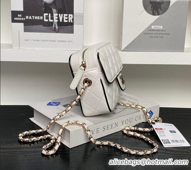 Good Quality Chanel Lambskin Mini Camera bag AP4516 White 2025