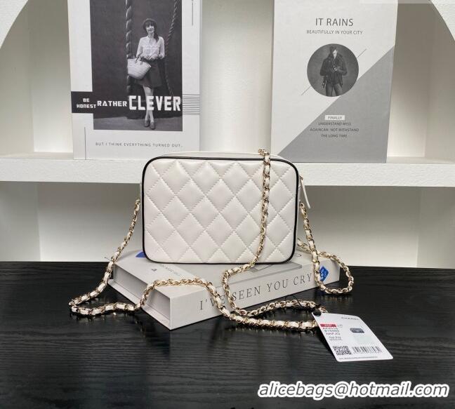 Good Quality Chanel Lambskin Mini Camera bag AP4516 White 2025