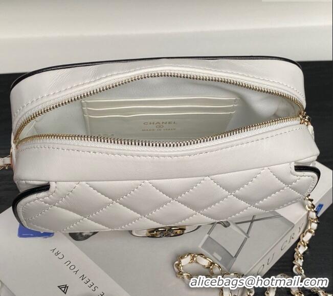 Good Quality Chanel Lambskin Mini Camera bag AP4516 White 2025