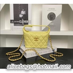 Unique Discount Chanel Grained Calfskin Clutch with Chain AP4484 Yellow 2025