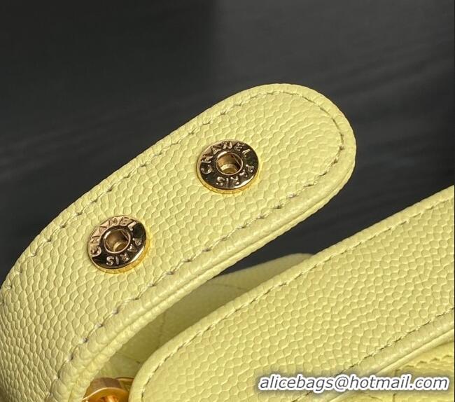 Unique Discount Chanel Grained Calfskin Clutch with Chain AP4484 Yellow 2025
