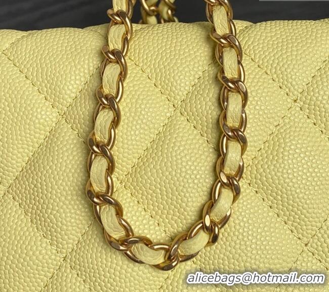 Unique Discount Chanel Grained Calfskin Clutch with Chain AP4484 Yellow 2025