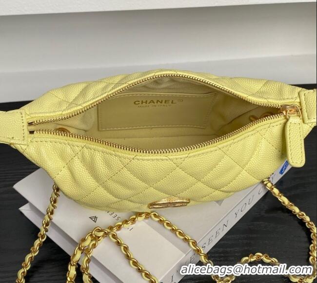 Unique Discount Chanel Grained Calfskin Clutch with Chain AP4484 Yellow 2025