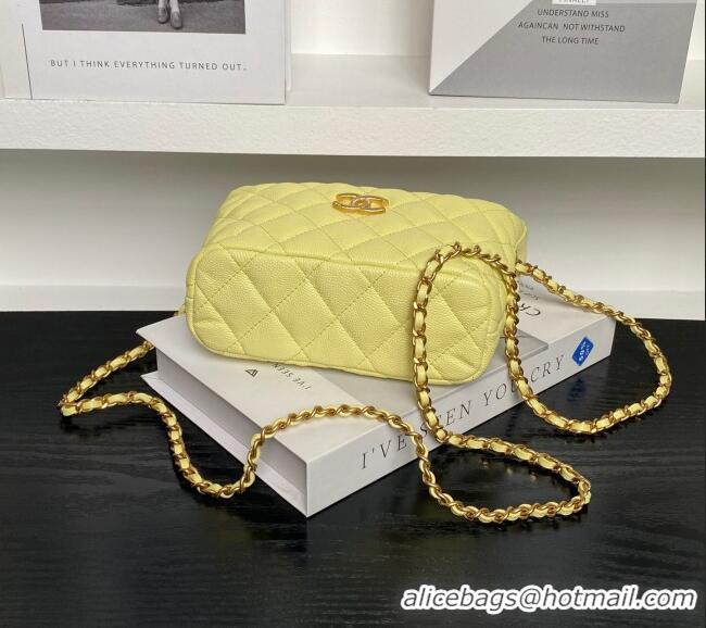 Unique Discount Chanel Grained Calfskin Clutch with Chain AP4484 Yellow 2025