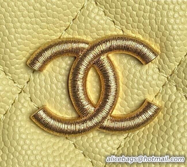 Unique Discount Chanel Grained Calfskin Clutch with Chain AP4484 Yellow 2025